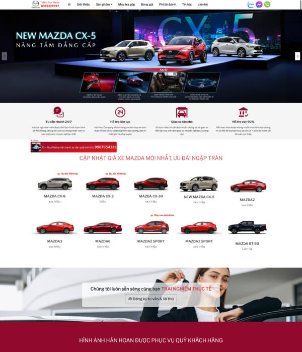 Website bán xe Mazda