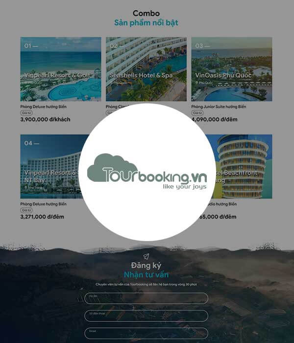 Landing Page dịch vụ đặt tour